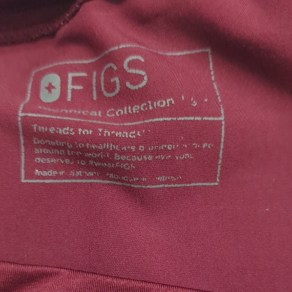 Figs Maroon Jogger Pants with Silver Accents - Picture 3 of 6